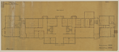 216682 Plattegrond van de begane grond van het hoofgebouw van het Stads- en Academisch Ziekenhuis aan de ...